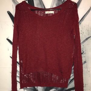Abercrombie and Fitch Thin Maroon Sweater